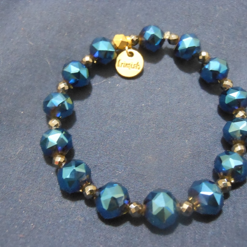 Erimish stretch Large Blue bead bracelet